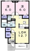 宇野線<宇野みなと線>/備前田井駅 徒歩15分 1階 築12年 2LDKの間取り