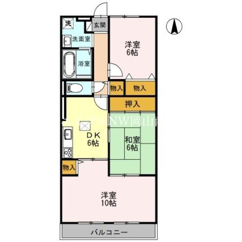 間取図 宇野線<宇野みなと線>/備前西市駅 徒歩63分 1階 築27年