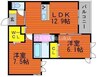 宇野線<宇野みなと線>/大元駅 徒歩17分 3階 築7年 2LDKの間取り