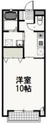岡山市電清輝橋線<岡山電気軌道>/清輝橋駅 徒歩37分 2階 築19年 1Kの間取り
