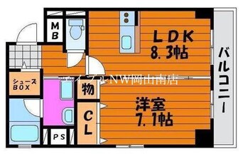 間取図 宇野線<宇野みなと線>/大元駅 徒歩8分 9階 築13年