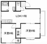 山陽本線（中国）/岡山駅 バス:30分:停歩11分 2階 築30年 2LDKの間取り