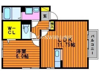 間取図 岡山市電東山本線<岡山電気軌道>/東山・おかでんミュージアム駅 徒歩33分 2階 築12年