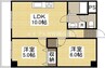 山陽本線（中国）/岡山駅 バス:20分:停歩7分 2階 築37年 2LDKの間取り