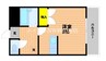 山陽本線（中国）/北長瀬駅 徒歩5分 6階 築18年 1Kの間取り