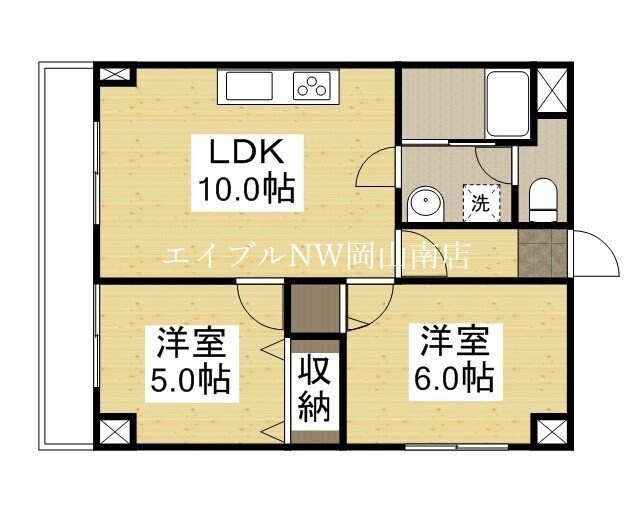間取り図 岡山市電清輝橋線<岡山電気軌道>/清輝橋駅 徒歩28分 3階 築39年