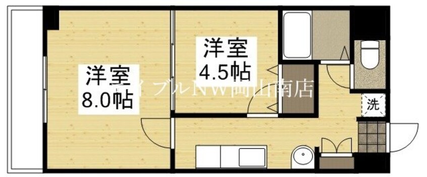 間取図 山陽本線（中国）/岡山駅 バス19分浜野西下車:停歩8分 2階 築25年