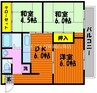 宇野線<宇野みなと線>/備前西市駅 徒歩15分 1階 築39年 3DKの間取り