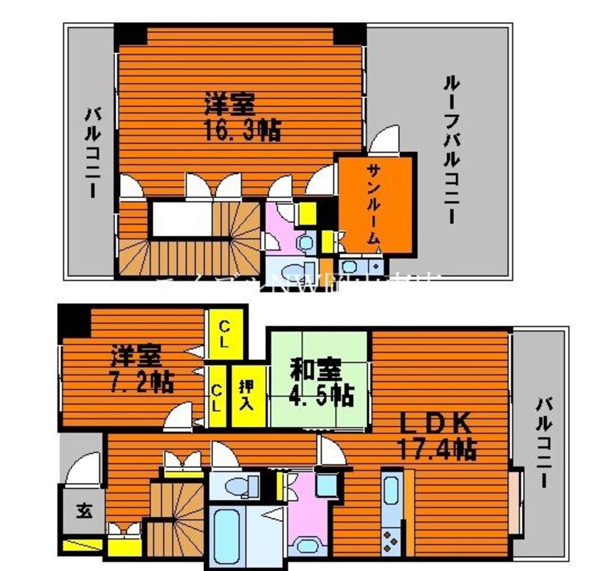 間取図 山陽本線（中国）/岡山駅 徒歩2分 20階 築23年