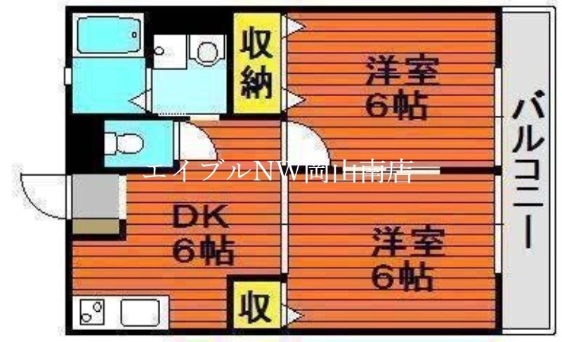 間取り図 宇野線<宇野みなと線>/備前西市駅 徒歩8分 2階 築19年