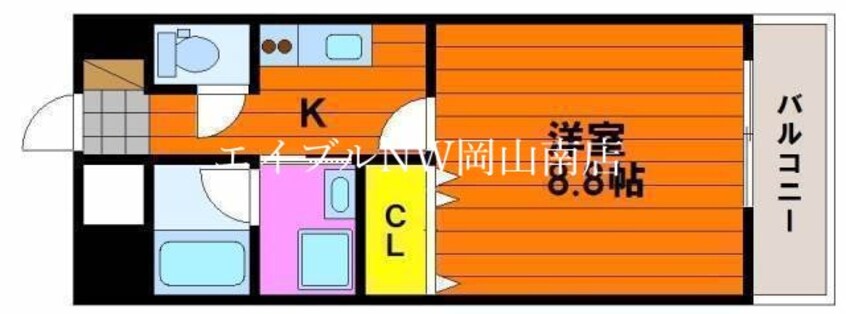 間取図 吉備線<桃太郎線>/備前三門駅 徒歩13分 8階 築10年