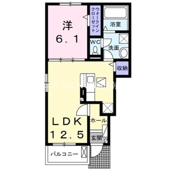 間取図 山陽本線（中国）/岡山駅 バス54分北長尾下車:停歩4分 1階 1年未満