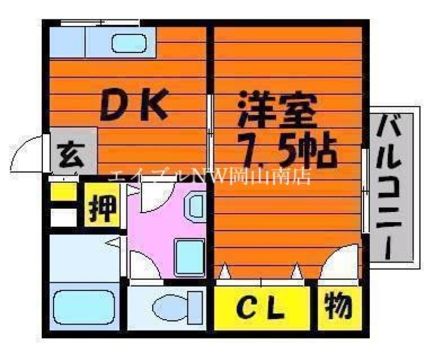 間取図 宇野線<宇野みなと線>/備前西市駅 徒歩54分 1階 築23年