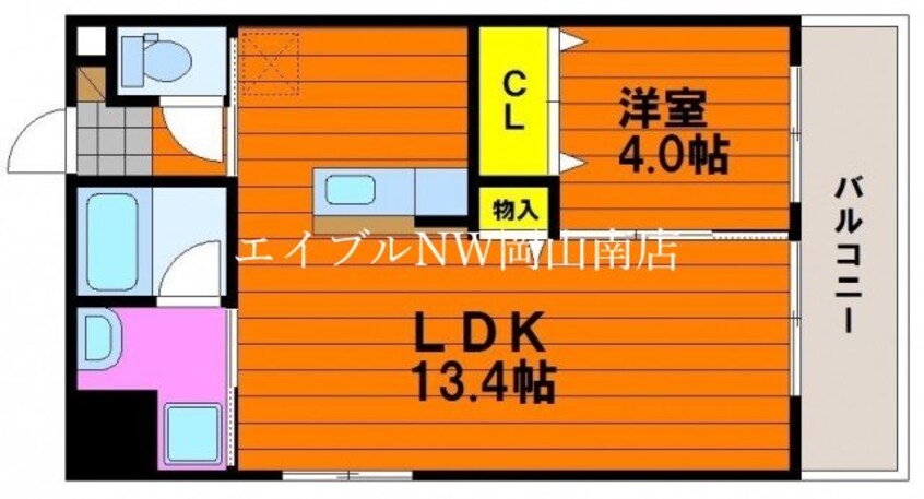 間取図 宇野線<宇野みなと線>/大元駅 徒歩7分 7階 築10年