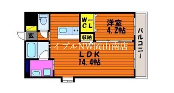 間取図 山陽本線（中国）/岡山駅 徒歩20分 7階 築8年