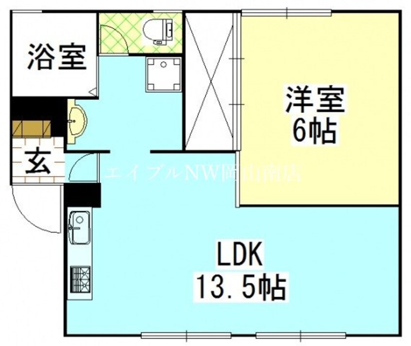 間取図 宇野線<宇野みなと線>/備前西市駅 徒歩17分 2階 築36年