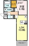 岡山市電清輝橋線<岡山電気軌道>/清輝橋駅 徒歩29分 2階 築6年 1LDKの間取り