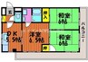 山陽本線（中国）/岡山駅 バス:30分:停歩3分 3階 築36年 3DKの間取り