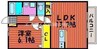 山陽本線（中国）/岡山駅 バス:30分:停歩6分 2階 築17年 1LDKの間取り