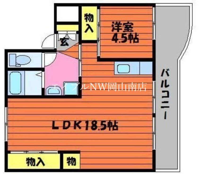 間取図 宇野線<宇野みなと線>/備前田井駅 徒歩48分 1階 築29年