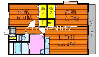 間取図 岡山市電東山本線<岡山電気軌道>/東山・おかでんミュージアム駅 徒歩43分 2階 築19年