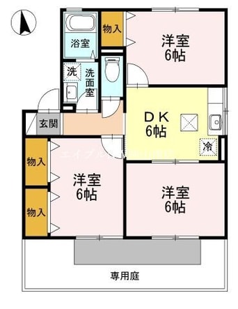 間取図 宇野線<宇野みなと線>/大元駅 徒歩12分 1階 築23年