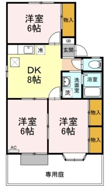 間取図 山陽本線（中国）/北長瀬駅 徒歩23分 1階 築30年