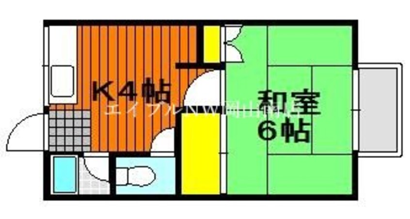 間取図 宇野線<宇野みなと線>/備前西市駅 徒歩11分 1階 築39年