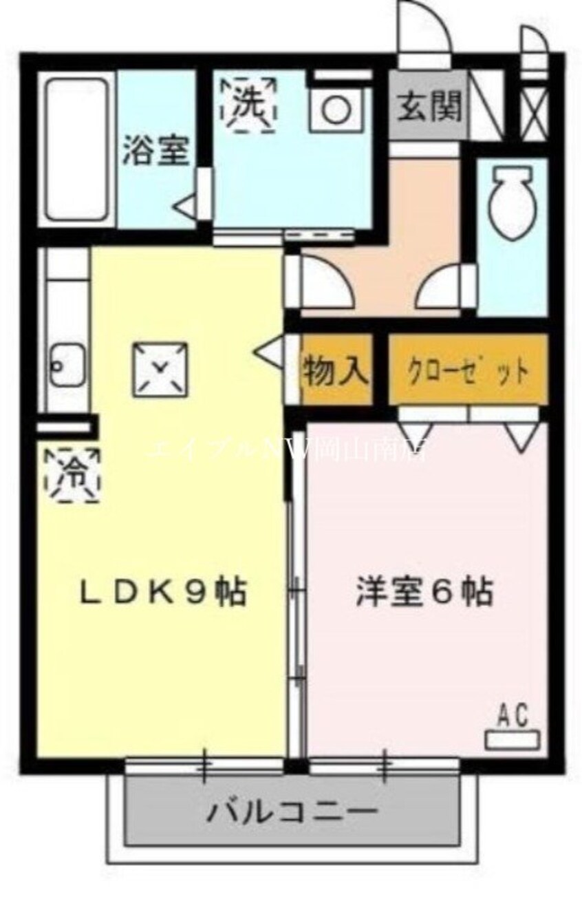 間取図 宇野線<宇野みなと線>/備前西市駅 徒歩18分 1階 築16年