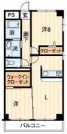 宇野線<宇野みなと線>/大元駅 徒歩15分 3階 築41年 2LDKの間取り