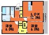 宇野線<宇野みなと線>/茶屋町駅 徒歩8分 2階 築15年 2LDKの間取り