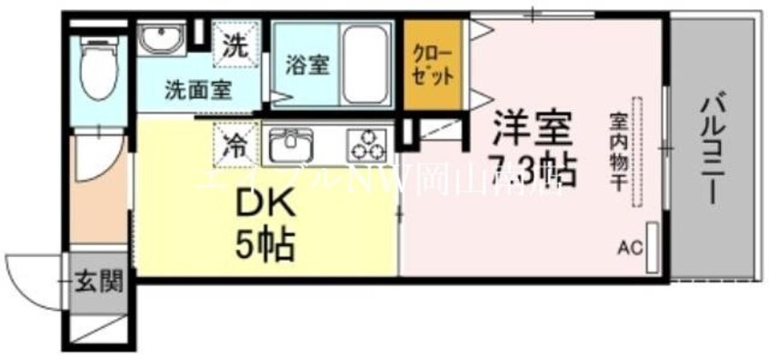 間取図 山陽本線（中国）/岡山駅 バス19分新福・岡山交通本社前下車:停歩5分 2階 築5年