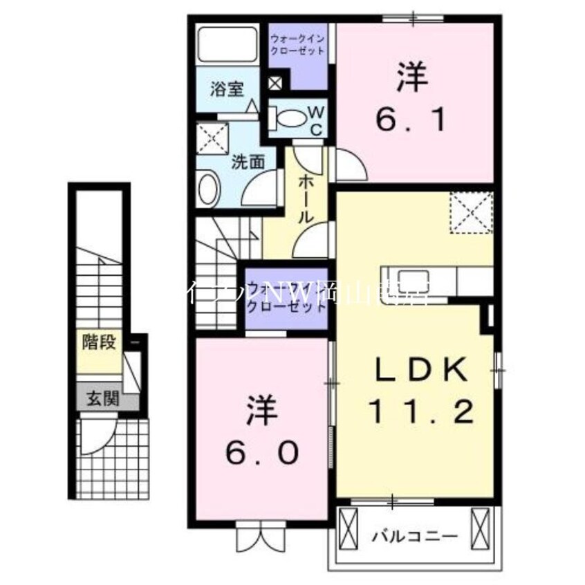 間取図 宇野線<宇野みなと線>/常山駅 徒歩5分 2階 築10年