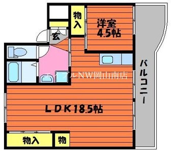 間取図 宇野線<宇野みなと線>/備前田井駅 徒歩44分 3階 築29年