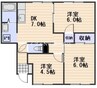 宇野線<宇野みなと線>/備前西市駅 徒歩53分 1階 築38年 3DKの間取り