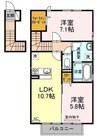 宇野線<宇野みなと線>/備前西市駅 徒歩11分 2階 築11年 2LDKの間取り