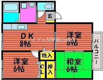 間取図 岡山市電東山本線<岡山電気軌道>/東山・おかでんミュージアム駅 徒歩81分 2階 築27年