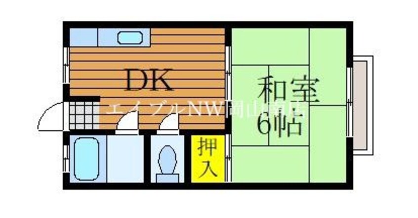 間取図 山陽本線（中国）/岡山駅 バス25分機構センター口下車:停歩8分 1階 築39年