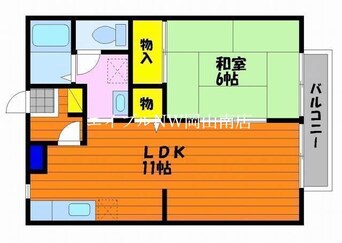 間取図 山陽本線（中国）/北長瀬駅 徒歩20分 2階 築28年