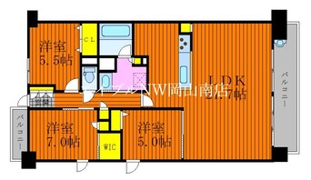 間取図 山陽本線（中国）/北長瀬駅 徒歩23分 13階 1年未満