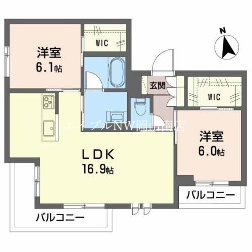 間取図 山陽本線（中国）/高島駅 徒歩18分 2階 1年未満