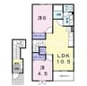 宇野線<宇野みなと線>/常山駅 徒歩23分 2階 築21年 2LDKの間取り