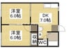 宇野線<宇野みなと線>/備前西市駅 徒歩66分 1階 築36年 2DKの間取り