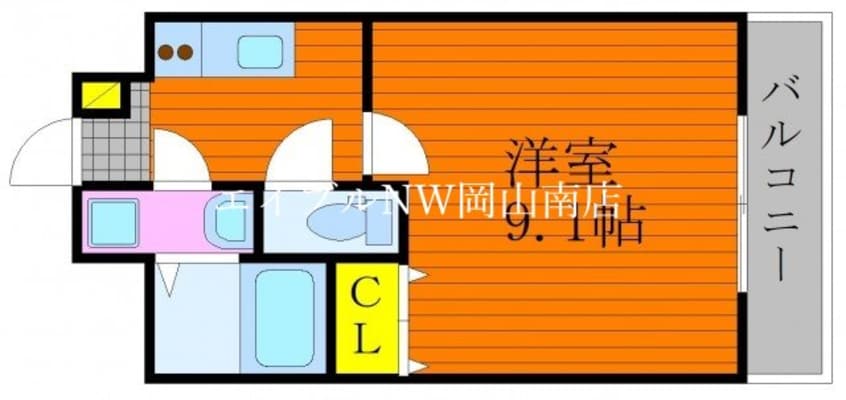 間取図 宇野線<宇野みなと線>/備前西市駅 徒歩5分 3階 築4年