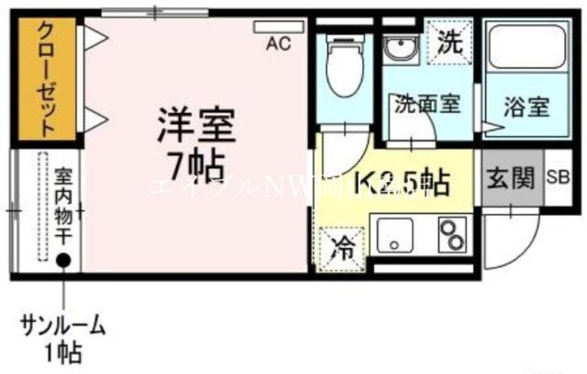 間取図 山陽本線（中国）/岡山駅 徒歩6分 1階 築8年