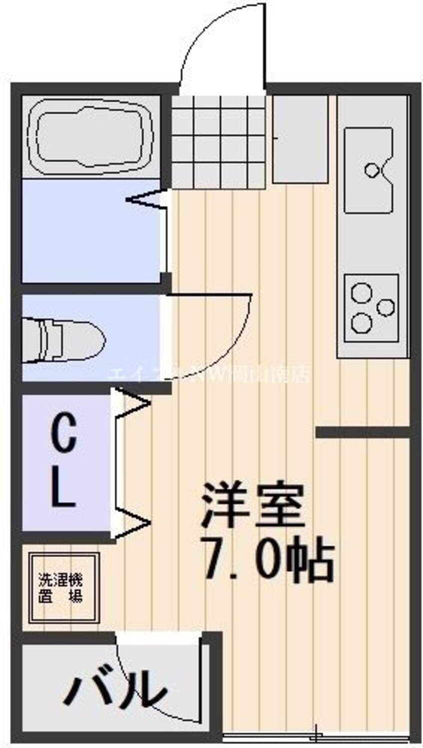 間取図 岡山市電東山本線<岡山電気軌道>/門田屋敷駅 徒歩26分 2階 築26年