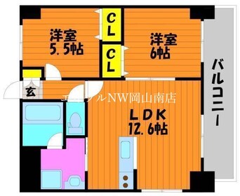 間取図 岡山市電東山本線<岡山電気軌道>/中納言駅 徒歩11分 5階 築8年