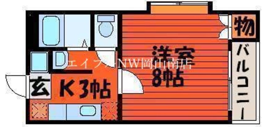 間取図 宇野線<宇野みなと線>/岡山駅 徒歩15分 1階 築26年