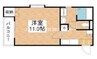 宇野線<宇野みなと線>/岡山駅 徒歩15分 3階 築26年 1Kの間取り