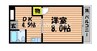 宇野線<宇野みなと線>/大元駅 徒歩8分 2階 築40年 1DKの間取り